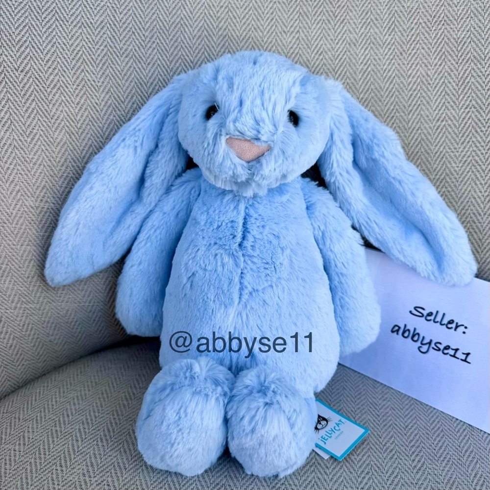 Jellycat Bashful Blue Bunny - Medium - Authentic - BNWT - Fast Ship - Easter